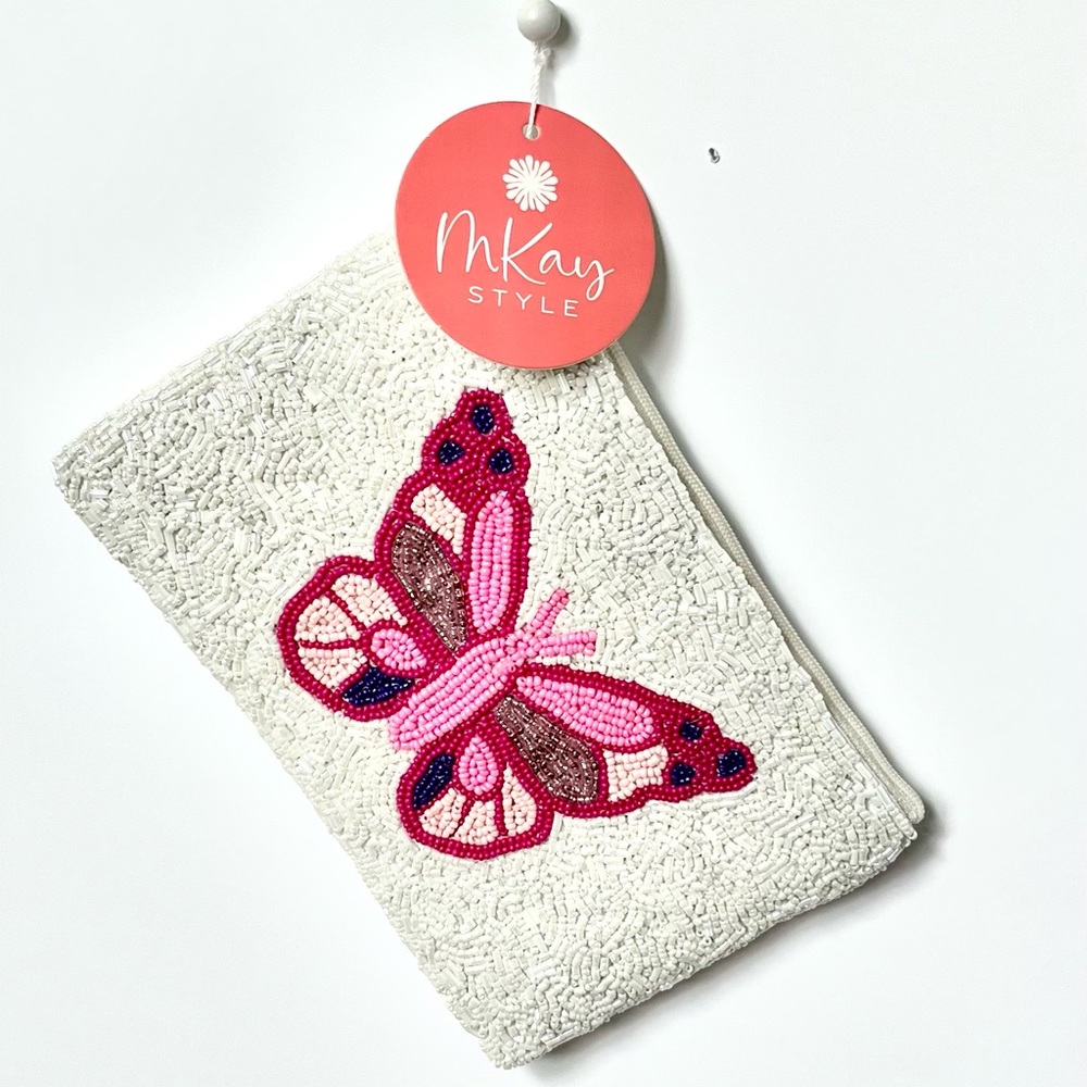 Beaded Butterfly Coin Purse